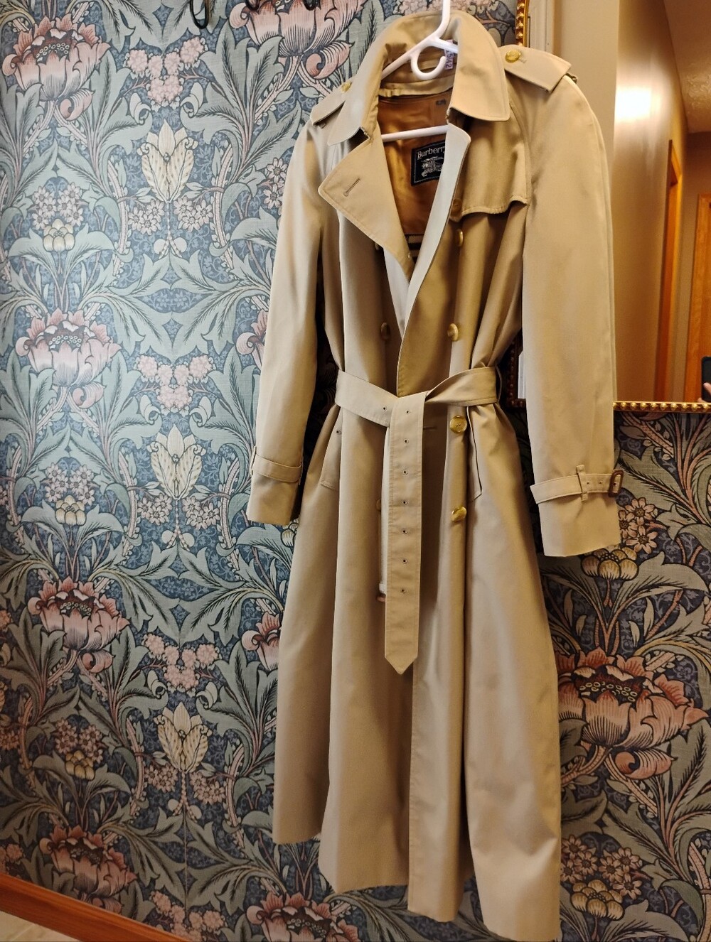 Vintage Burberry Beige Double-Breasted Trench Coat, With Removable Liner